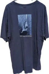 ノースフェイス ネイビー 半袖Tシャツ　古着　青　プリント L