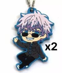 呪術廻戦 五条 悟 ラバー ストラップ デフォ グッズ キーホルダー