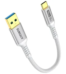 USB3.1 0.15M Gen2 10Gbpsデータ転送 タイプc 高速充電 ケーブル USB-A to USB-C C 短い 15cm 金メッキコネクタ Android Type Auto対応 ナイロン編み 高耐久性 iPhone17/16/15シリーズ、