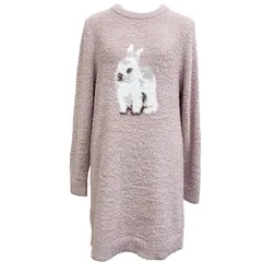 長袖 部屋着 アニマル柄 冬 あったか レディース パジャマ ルームワンピース かわいい もこもこ おしゃれ ルームウェア ふわふわ [Stream] WE-246