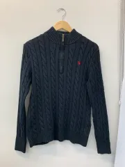 ポロ ラルフローレン ケーブル編み ハーフジップニット M Classic Casual Daily レイヤード用