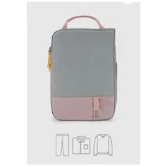 圧縮収納ポーチ トラベルポーチ 圧縮バッグ 衣類旅行圧縮 収納ポーチ ファスナー圧縮 衣類スペース 50％ 節約 軽量 出張 旅行 仕分け 簡単 桃色 大