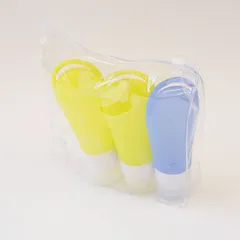 シリコン製旅行用ボトル  ボトルセット トラベル ボトル 携帯 シャンプー ボディソープ 旅行用 シャンプーボトル 化粧水 詰め替えボトル おしゃれ トリートメント 女性 トラベルセット 詰め替え 容器 90mL緑×2,藍(ｶﾗﾋﾞﾅあり) ボトルセット