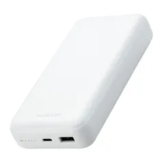 エレコム モバイルバッテリー DE-C34-20000 大容量 USB PD 対応 Type-c USB-A 20000mAh ブラック ホワイト 20W Power Delivery準拠 日本メーカー ホワイト