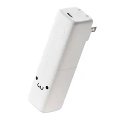 エレコム ELECOM AC充電器一体型 モバイルバッテリー USB Type-Cプラグ(5000mAh) 5000mAh 20W/ 入出力 Type-C×1 出力 USB-typeC×1 充電器 ホワイト DE-AC08-5000WF 日本メーカー