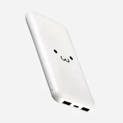 エレコム モバイルバッテリー DE-C66-10000W 大容量 USB PD 対応 type-C usb-A 入出力 ブラック おまかせ充電 急速充電 日本メーカー しろちゃん(ホワイト×ブラック)