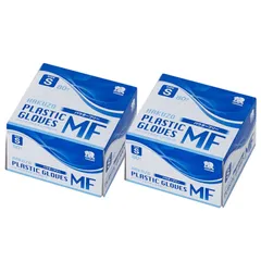 ハクゾウ プラスチックグローブ MF パウダーフリー (80枚入り) Sサイズ 2個