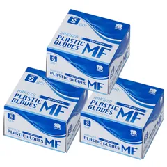 ハクゾウ プラスチックグローブ MF パウダーフリー (80枚入り) Sサイズ 3個
