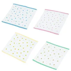 西川 (Nishikawa) ハンドタオル 4枚組 色柄おまかせ ハンドタオル ガーゼ&パイル 薄手 速乾 軽量 泉州 どうぶつ柄 日本製 TT