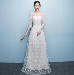 送料無料 未使用 女優 気品 発表会 舞台 エレガント ドレス M 9号 (OPN1166)