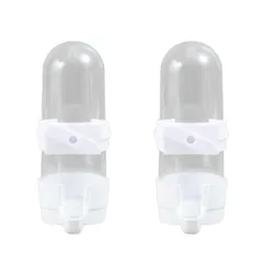 鳥 餌入れ 水入れ 2個セット 90ml 透明 鳥用 自動 給餌器 給水器 バードフィーダー 小動物 餌入れ 水飲み器 ペット給水器 外付け インコ 文鳥 オウム オカメインコ セキセイインコ (ホワイト 90ml)