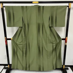 小紋 単衣 洗える着物 縞に可愛い染め 化繊 着物 MK-3215