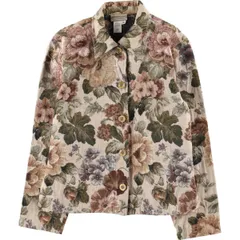 古着 Coldwater Creek 花柄 ゴブランジャケット USA製 レディースS相当/eaa524908