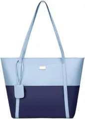 ORIJIRI ビジネスバッグ レディース リクルートバッグ 大容量 トートバッグ 通勤バッグ おしゃれ 人気 2way (アクアブルー・ダークブルー,  大)