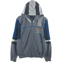 古着 90年代 アディダス adidas バックロゴ ジャージパーカー トラックジャケット メンズS相当 ヴィンテージ/eaa525327
