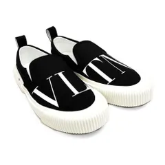 新品 VALENTINO バレンティノガラヴァーニ 2Y2S0G77VPZ 0NI VLTN ファブリック スリッポン スニーカー