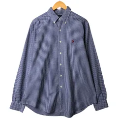 古着 ラルフローレン Ralph Lauren CLASSIC FIT ギンガムチェック 長袖 ボタンダウンチェックシャツ メンズL相当/eaa563751