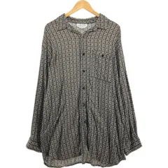 古着 総柄 長袖 オープンカラーシャツ USA製 メンズXL相当/eaa563309