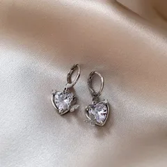 ハートピアス シルバー｜キラキラ 小ぶり 揺れ感 大人 新品