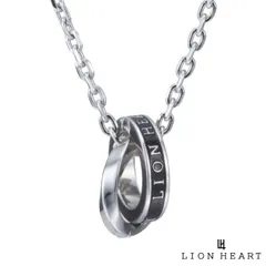 ライオンハート ロゴ ダブルリング ネックレス サージカルステンレス シルバー 金属アレルギー対応 メンズ ブランド LION HEART