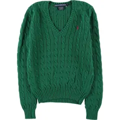 古着 ラルフローレン Ralph Lauren RALPH LAUREN SPORT ケーブル編み Vネック コットンニットセーター レディースS相当/eaa583148
