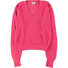 古着 80~90年代 ラコステ LACOSTE IZOD Vネック アクリルニットセーター USA製 レディースM相当 ヴィンテージ/eaa583145