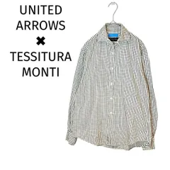【UNITED　ARROWS】　ユナイテッドアローズ　別注　コットン長袖ネルシャツ　チェック柄　テッシトゥーラ　モンティ レディース　a-315