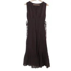 Mystrada(マイストラーダ) ワンピース サイズ36 S レディース - ダークブラウン ノースリーブ/ロング/ギャザー