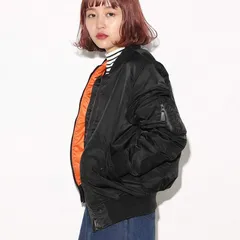 SLY スライ MA-1 フライトジャケット ボンバージャケット ブルゾン ジップアップ ナイロン ブラック 黒 レディース 0308AD30-0410