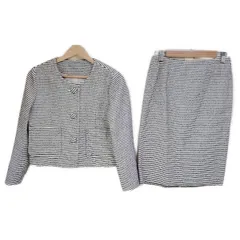 theory luxe(セオリーリュクス) スカートスーツ レディース美品  - アイボリー×ダークネイビー ボーダー