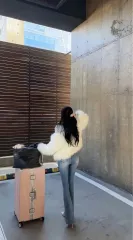 アイレブ モブ アンゴラ ファージャケット 白