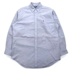 RALPH LAUREN 90年代 YARMOUTH ビッグサイズ オックスフォード ボタンダウンシャツ L ブルー スモールポニー刺繍