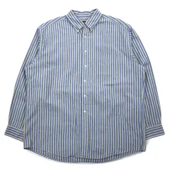 J.CREW 90年代 ボタンダウンシャツ XL ブルー ストライプ コットン 巨人タグ ビッグサイズ