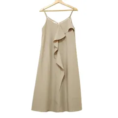 JUSGLITTY(ジャスグリッティー) ワンピース サイズ1 S レディース美品  - ピンクベージュ キャミワンピ/ロング