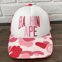 A・BATHING APE ピンク迷彩キャップ 帽子 - メルカリ