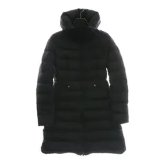 MONCLER (モンクレール) 15AW FLAMMETTE フラメッテ ワッペンロゴ ジップアップ ダウン ロング ジャケット コート ブラック レディース A20934993105 54155