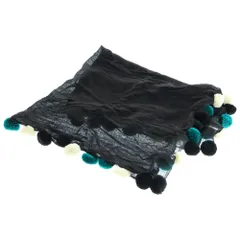 EMPORIO ARMANI (エンポリオアルマーニ) ストール マフラー ブラック ウール×コットン