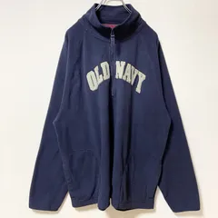 古着 used　OLDNAVY　長袖ロゴワッペンフリース　ハイネック　ネイビー　ヴィンテージ　ビッグシルエット　2XLサイズ