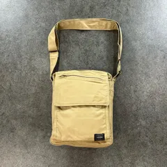 日本製 廃盤品 PORTER CUBE ポーター キューブ 吉田カバン ショルダーバッグ クロスボディー 斜め掛け リップストップナイロン ベージュ 小物 男女兼用