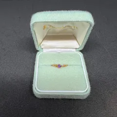 指輪　リング　K18 18金　ハートシェイプ　アメジスト系　紫石　約10.5号　約1.4g