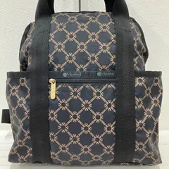 8602　LeSportsac レスポートサック　2way　リュックサック　トートバッグ　モノグラムアンテロープ　MONOGRAM ANTELOPE　ブラック　黒　キャリーオン　バックパック　軽量　シンプル　きれいめ　カジュアル　レディース
