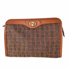 ■バーバリー■クラッチバッグ■セカンドバッグ■ロゴ■キャンバス■ブラウン系■J0796