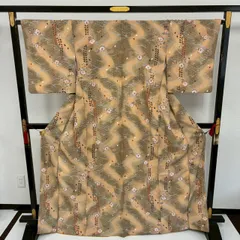 小紋 化繊 洗える着物 可愛い花のデザイン 袷 着物MK-3194