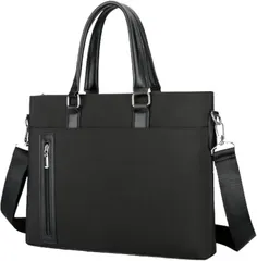 ORIJIRI ビジネスバッグ メンズ 2way 大容量 トートバッグ リクルートバッグ カバン 撥水 自立 PC収納 出張 軽量 就活バッグ (ブラック)