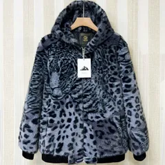 【10%OFFクーポン】 毛皮コート イタリア製造 ミンク混 暖かい ヒョウ柄 フード付き ジャケット コート アウター ブルゾン ファンコート 秋冬 真冬 ブルー SIZE:M-2XL TS0560 東祥1