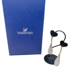 スワロフスキー 大粒 ドロップピアス ラインストーン ピアス SWAROVSKI ゴールド