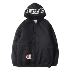 Supreme シュプリーム ジャケット ブラック 黒 サイズ:S | 17AW Champion ボア裏地 フードロゴパッチ フーデッド フルジップ ナイロンジャケット (Sherpa Lined Hooded Jacket)【メンズ】【中古】