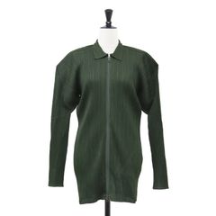 Pleats Please Zip Jacket Brown Ribbed - メルカリ