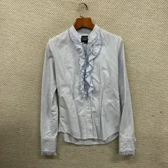 ポロラルフローレン カジュアル ストライプ フリル 長袖シャツ XS A04773