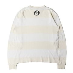 GOOD ENOUGH グッドイナフ Tシャツ ホワイト アイボリー 白 | 90s サークルGロゴ ボーダー ロングスリーブ Tシャツ | 長袖 トップス ロンT【メンズ】【中古】